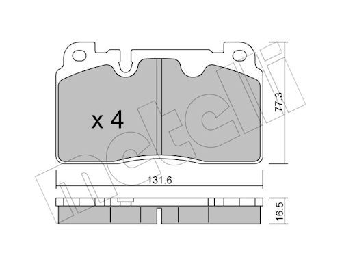 Metelli 2209790 Колодки гальмівні (передні) Audi A6/A7 10-18/Q5 08-17/Porsche Macan 14-
