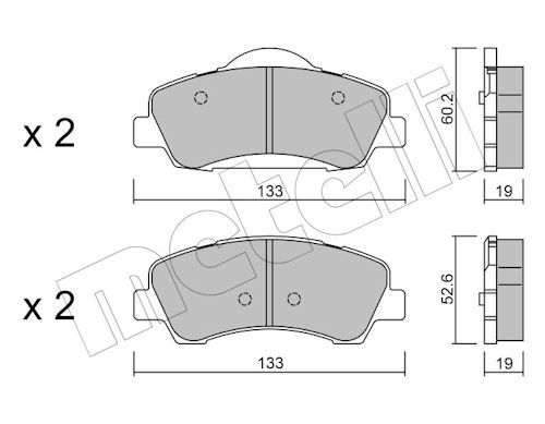 Metelli 2209820 Колодки гальмівні (передні) Citroen C4 Cactus 14-/Peugeot 301 12-/308 II 13-