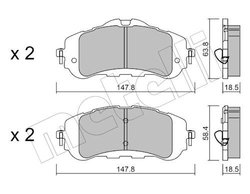 Metelli 2209830 Колодки гальмівні (передні) Citroen Berlingo 18-/Peugeot 308 13-/Partner 18-