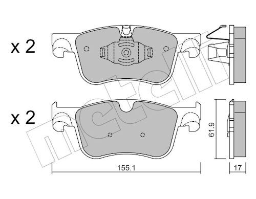 Metelli 2209840 Колодки гальмівні (передні) Citroen C4 13-/ Berlingo/Peugeot Partner 18-