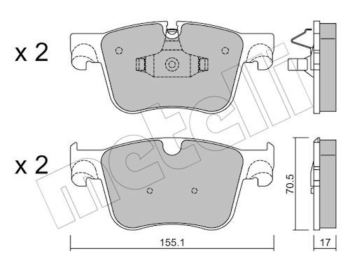 Metelli 2209850 Колодки гальмівні (передні) Citroen C4 Picasso/Grand Picasso/Peugeot 308 13-