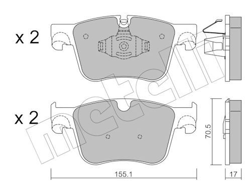 Metelli 2209851 Колодки гальмівні (передні) Citroen Berlingo/Opel Combo 18-/Peugeot 3008/508 16-