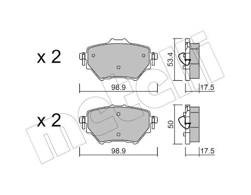 Metelli 2209870 Колодки гальмівні (задні) Citroen C4/Berlingo/Peugeot 308/508/3008/Partner/Opel Comb