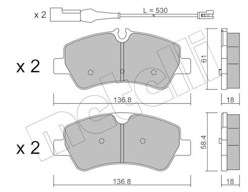 Metelli 2209911 Колодки гальмівні (задні) Ford Transit V363 13-/Transit Custom V362 12-