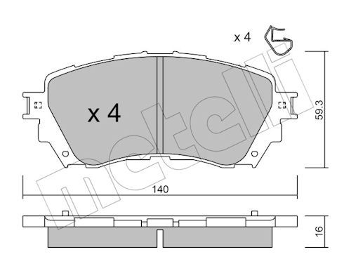 Metelli 2209940 Колодки гальмівні (передні) Mazda 6 12-