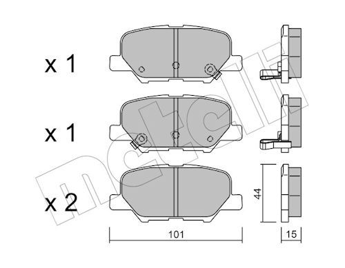 Metelli 2209950 Колодки гальмівні (задні) Citroen C4 Aircross/Mazda 6/Mitsubishi Outlander III/Peuge
