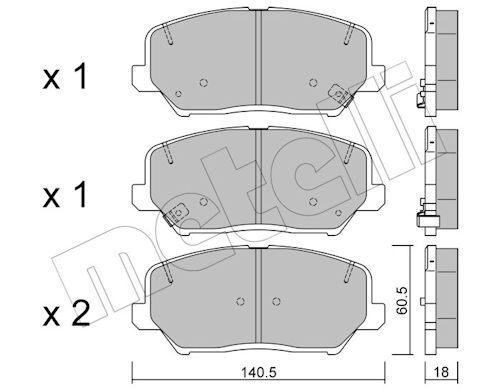 Metelli 2209970 Колодки гальмівні (передні) Hyundai i30 11-/Veloster 12-17/Kia Cee'd/Pro Cee'd 12-/C