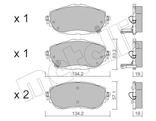 Metelli 2209980 Колодки гальмівні (передні) Toyota Auris II 12-18