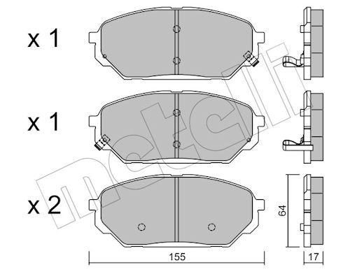 Metelli 2209990 Колодки гальмівні (передні) Hyundai ix55 08-