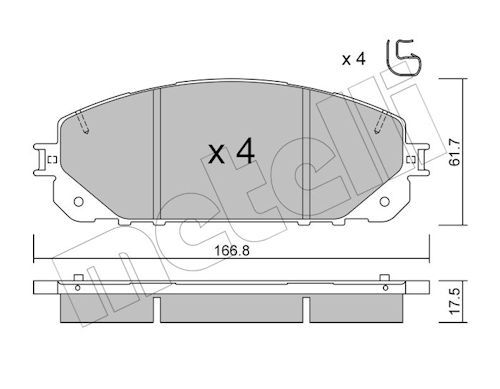 Metelli 2210000 Колодки гальмівні (передні) Jeep Cherokee 13-