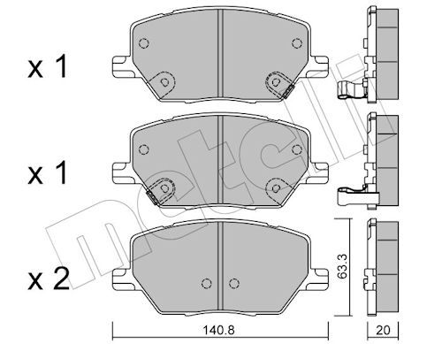 Metelli 2210010 Колодки гальмівні (передні) Fiat 500X 1.4-1.6/1.6-2.0D 14-/ Jeep Renegade1.4-1.6/2.0