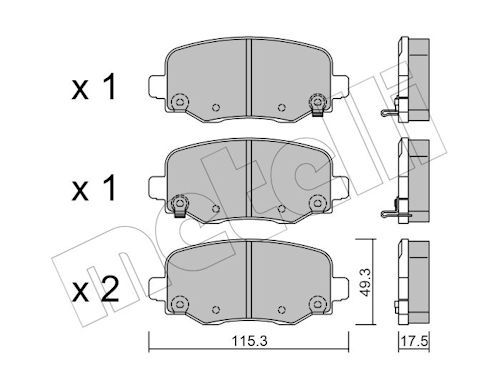 Metelli 2210021 Колодки гальмівні (задні) Fiat 500/Jeep Compass/Renegade 14-