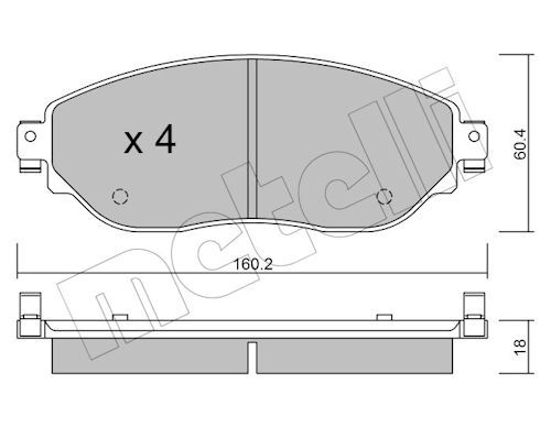 Metelli 2210030 Колодки гальмівні (передні) Renault Trafic III/Opel Vivaro B 14-/Nissan NV300/Fiat T