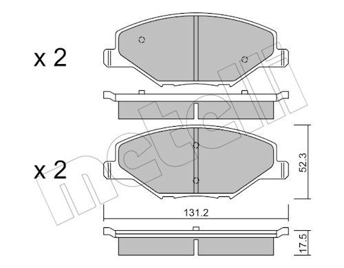Metelli 2210060 Колодки гальмівні (передні) Skoda Fabia II/III 07-/VW Polo 10-