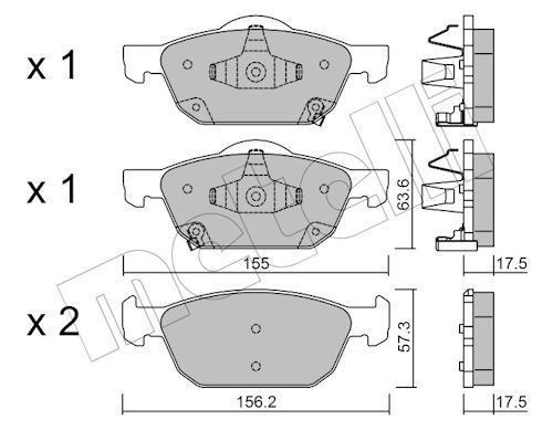 Metelli 2210090 Колодки гальмівні (передні) Honda Civic IX 11-/Civic X 15-