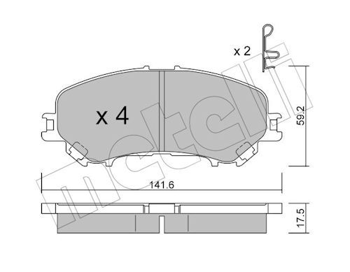 Metelli 2210101 Колодки гальмівні (передні) Nissan Qashqai II/X-Trail/ Renault Kadjar 13-