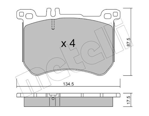 Metelli 2210210 Колодки гальмівні (передні) MB S-class (W222,V222,X222)/SL-class (R231) 12-