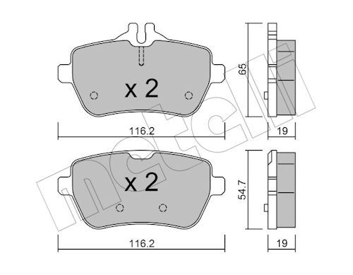 Metelli 2210220 Колодки гальмівні (задні) MB S-class (W222/V222/X222/C217) 13-