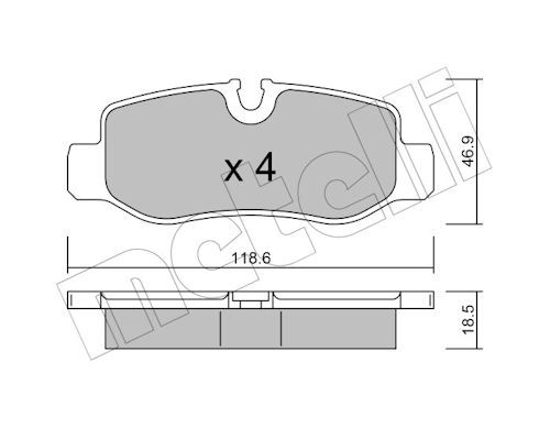 Metelli 2210230 Колодки гальмівні (задні) MB Vito (W447) 14-