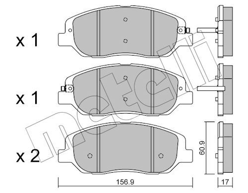 Metelli 2210310 Колодки гальмівні (передні) Hyundai Santa Fe III 12-/Ssangyong Korando III 10-