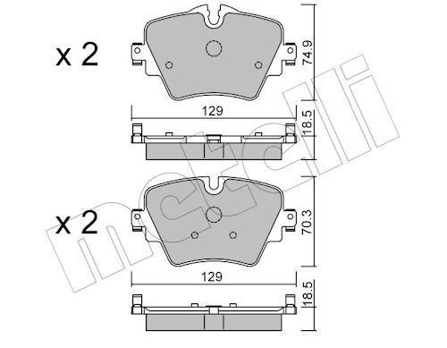 Metelli 2210370 Колодки гальмівні (передні) BMW 2 (F45/F46)/5 (G30/F90)/X1(F48)/X2 (E39)/X3 (G01/F97