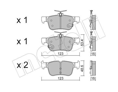 Metelli 2210400 Колодки гальмівні (задні) Ford Mondeo/Galaxy/S-Max 14-
