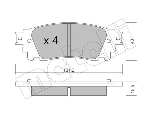 Metelli 2210410 Колодки гальмівні (задні) Lexus NX 14-