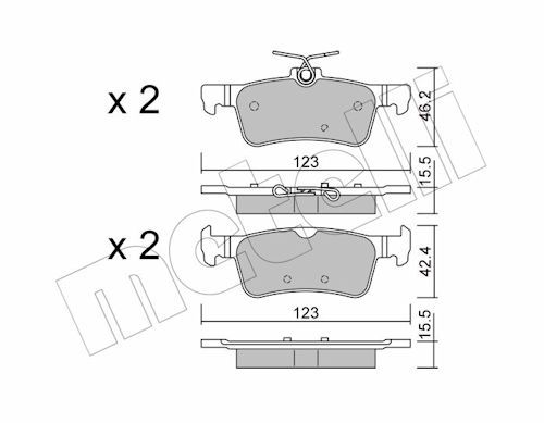 Metelli 2210420 Колодки гальмівні (задні) Peugeot 308 13-