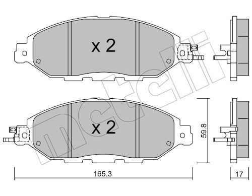 Metelli 2210450 Колодки гальмівні (передні) Nissan Pathfinder 2.5/3.5 4WD 13- (з датчиком)