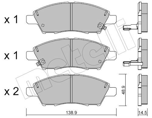 Metelli 2210790 Колодки гальмівні (передні) Nissan Note 1.2/1.5 dCi/1.6/1.8 07-