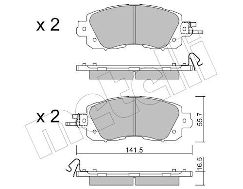 Metelli 2210800 Колодки гальмівні (передні) Nissan Leaf 10-