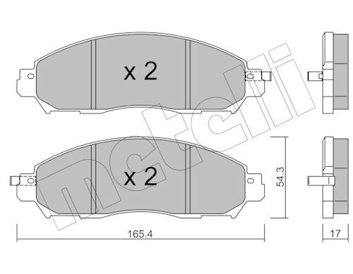 Metelli 2210810 Колодки гальмівні (передні) Nissan NP300 Navara 15-