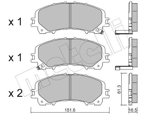 Metelli 2210820 Колодки гальмівні (передні) Nissan Rogue 07-13/X-Trail/Infiniti Q50/Q60/QX50 13-/Ren