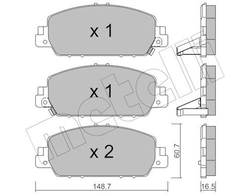 Metelli 2210830 Колодки гальмівні (передні) Honda Accord IX/X 12-/HR-V 15-