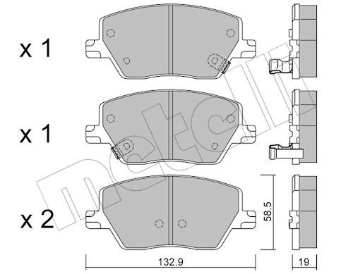 Metelli 2211030 Колодки гальмівні (передні) Fiat Tipo 15-