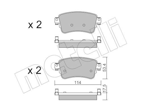 Metelli 2211080 Колодки гальмівні (задні) Citroen Jumpy/Peugeot Expert 16- (TRW)