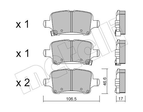 Metelli 2211160 Колодки гальмівні (задні) Chevrolet Cruze 15-/Bolt 16-/Opel Astra K 15-