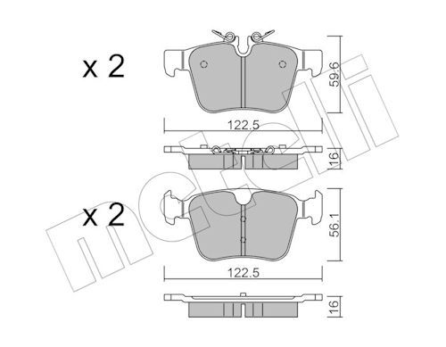 Metelli 2211220 Колодки гальмівні (задні) Land Rover Range Rover / Discovery Sport/Volvo S60/S90/V60