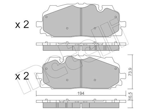 Metelli 2211280 Колодки гальмівні (передні) Audi A4/A5/Q5/Q7 15-/ A5 Sportback 07-17/ A6/A7/A8/Q3/Q8