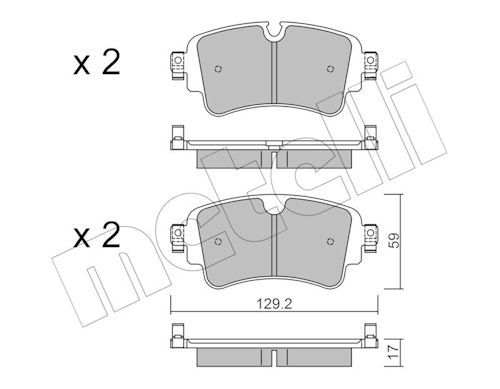 Metelli 2211290 Колодки гальмівні (задні) Audi A4/A5/Q5/Q7 2.0 TFSI/TDI/3.0 TDI 15-