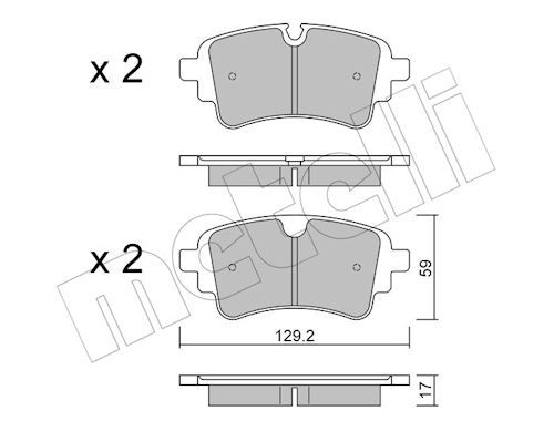 Metelli 2211291 Колодки гальмівні (задні) Audi A4/A6/Q5/Q7/VW Touareg 1.4 TFSI/2.0/3.0 TDI 15-