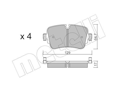 Metelli 2211300 Колодки гальмівні (задні) Audi A6/A7/A8/Q7/Q8/VW Touareg 16-