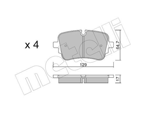 Metelli 2211301 Колодки гальмівні (задні) Audi A6/A7/A8/Q7/Q8/VW Touareg 18-