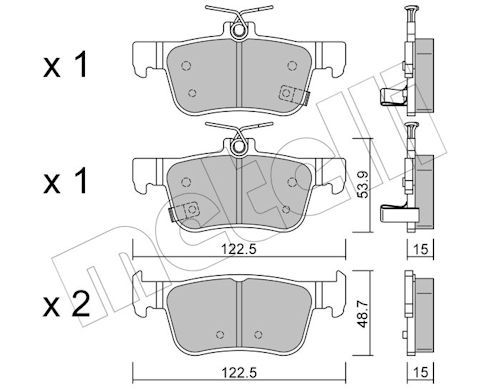 Metelli 2211310 Колодки гальмівні (задні) Honda Civic X 1.0-2.0 16-
