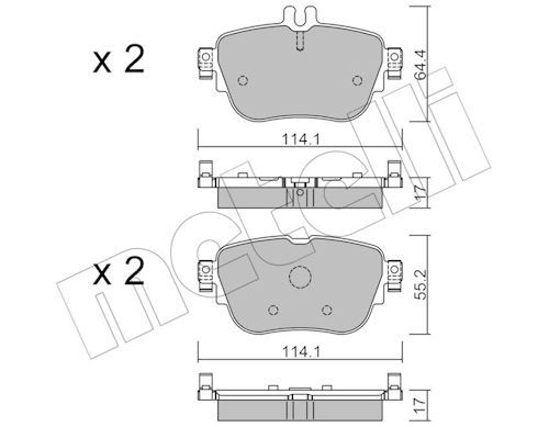Metelli 2211360 Колодки гальмівні (задні) MB E-class (W213/S213/C238) 16-