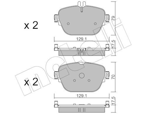 Metelli 2211380 Колодки гальмівні (задні) MB E-class (W213/S213/A238) 16-/GLC-class (X253/C253) 17-