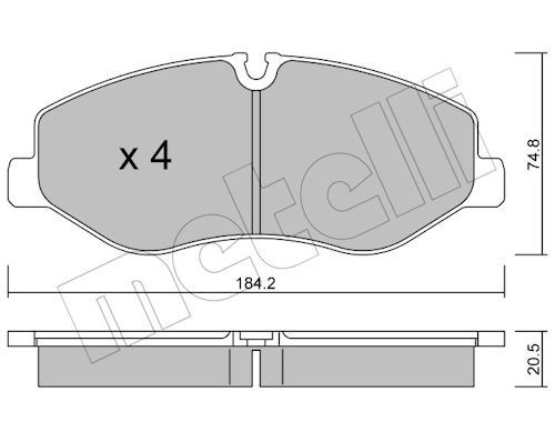 Metelli 2211390 Колодки гальмівні (передні) MB Vito (W447) 14-