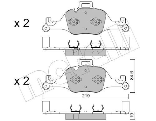 Metelli 2211450 Колодки гальмівні (передні) BMW 3 (G20-21/G80-81)/X3-X6 18-/5 (G30/G31/F90)/6 (G32)/