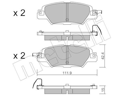 Metelli 2211580 Колодки гальмівні (задні) Mazda CX-5 2.0/2.2/2.5 12-