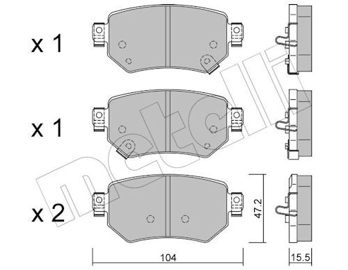 Metelli 2211590 Колодки гальмівні (задні) Mazda 6 2.0/2.5 12-